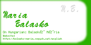 maria balasko business card